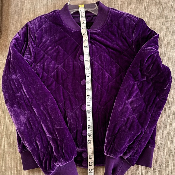 7 For All Mankind Quilted Velvet Bomber Jacket Size S - Picture 10 of 10
